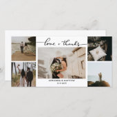 Trouw Vijf Foto's Liefde en Dankbaarheid Script Bedankkaart (Voorkant / Achterkant)