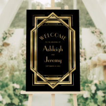 Trouw Vintage 1920s Deco 20x30 Zwart Goud