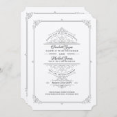 Trouw Vintage Regency Metaalzilver Kaart (Voorkant / Achterkant)