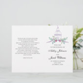 Trouw vogelkooi programma gevouwen. Paarse bloemen (Staand voorkant)