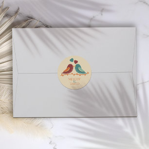 Trouw vogels liefde ronde sticker