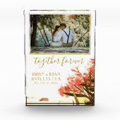 Trouw voor altijd Gouden Script Oleander Bloem Fotoblokken (Voorkant)