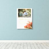 Trouw voor altijd gouden script oleander bloemen canvas afdruk (Insitu (Houten vloer))