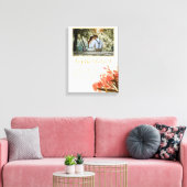 Trouw voor altijd gouden script oleander bloemen canvas afdruk (Insitu (Woonkamer))