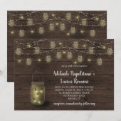 Trouw vuurvliegjes metsen potten slingerlichtjes kaart (Voorkant / Achterkant)