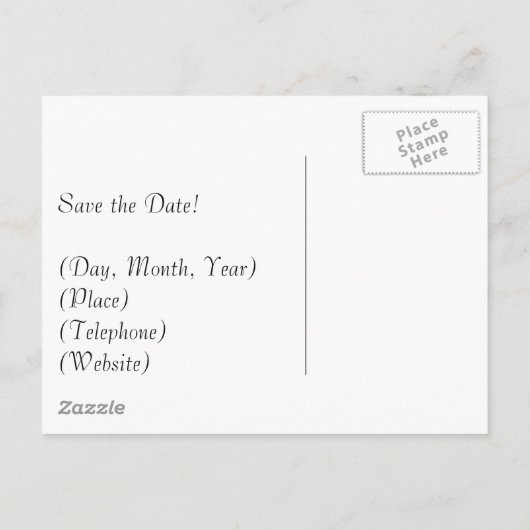 Trouw Wals Save the Date Postkaarten Aankondigingskaart (Achterkant)