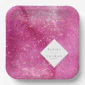 Trouw Waterverf Namen Fuchsia ID954 Papieren Bordje (Voorkant)