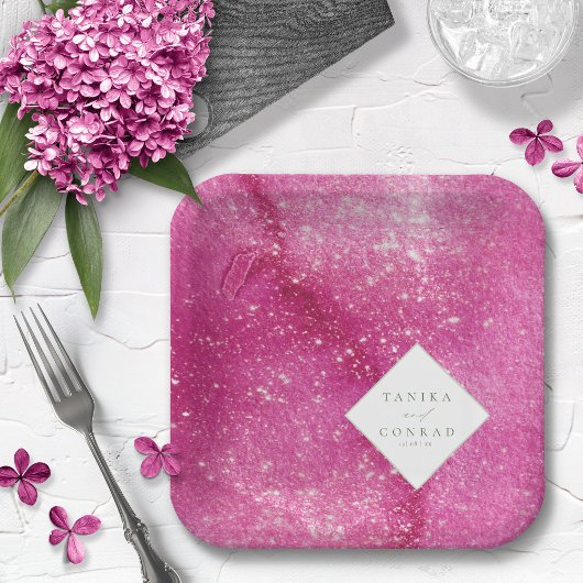 Trouw Waterverf Namen Fuchsia ID954 Papieren Bordje