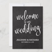 Trouw Welkom Betaalbaar Krijtbord Bord Kaart (Voorkant)