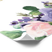 Trouw Welkom Bord Blush Lavendel Paarse Bloemen Poster (Hoek)