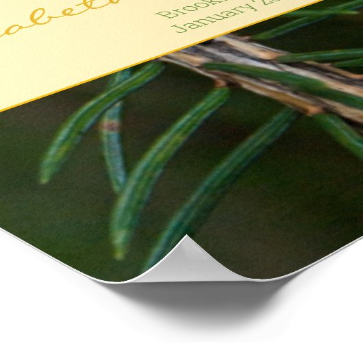 Trouw WELKOM Bord Geel Blad Dennen Tak Poster (Hoek)