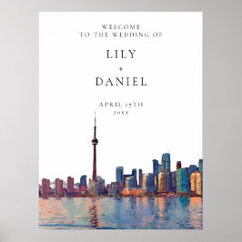 Trouw Welkom Bord met Gezicht op Toronto Poster