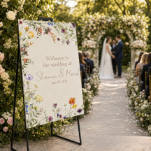 Trouw Welkom Bord voor Tuin met Wilde Bloemen