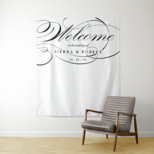 Trouw Welkom Elegante Fantasie Script Backdrop Wandkleed