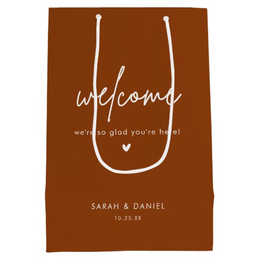 Trouw Welkom Favorieten Midden Geschenkzak Medium Cadeauzakje (Achterkant)