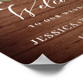 Trouw Welkom Houten Lantaarn Roze Rozen Poster (Hoek)