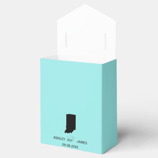 Trouw Welkom in Indiana Favor Box Staatskaart Bedankdoosjes (Geopend)