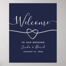 Trouw Welkom in Navy Blauw Poster