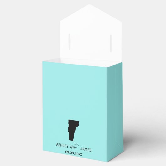 Trouw Welkom in Vermont Favor Box, Kaart Bedankdoosjes (Geopend)