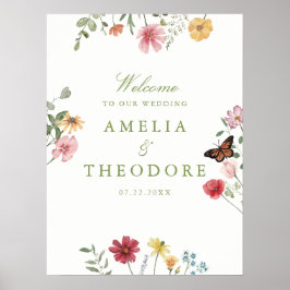Trouw Welkom in Wilde Bloementuin Poster