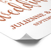 Trouw Welkom Koper Glitter 8x10 Bord Poster (Hoek)