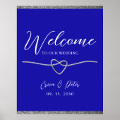 Trouw Welkom Poster in Koninklijk Blauw (Voorkant)