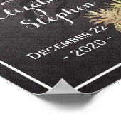 Trouw Welkom Poster Zwart Goud Ananas Paar (Hoek)