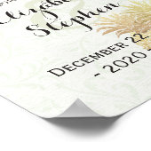 Trouw Welkom Reception Vintage Goud Ananassen Poster (Hoek)