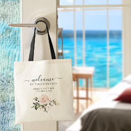 Trouw Welkom Roze Bloem Bruiloft Tote Bag