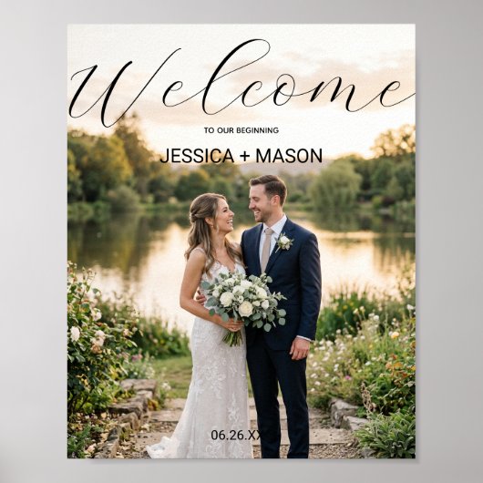 Trouw Welkom Teken Poster met Foto (Voorkant)