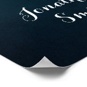 Trouw Welkom Wijn Navy Burgundy Bord Poster (Hoek)