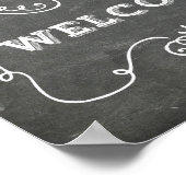 Trouw welkomstbord bloemend schoolbord poster (Hoek)