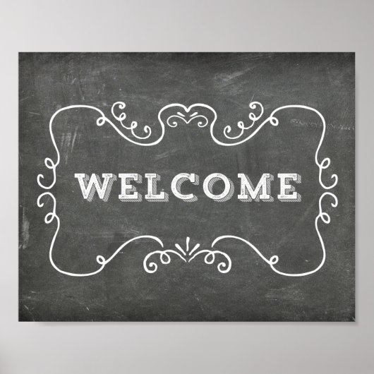 Trouw welkomstbord bloemend schoolbord poster (Voorkant)