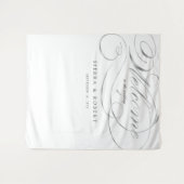 Trouw welkomstbord Elegant Nep Zilver Schrift Wandkleed (Voorkant (horizontaal))