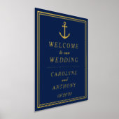 Trouw welkomstbord met echte folie en anker folie afdrukken (Laagn)