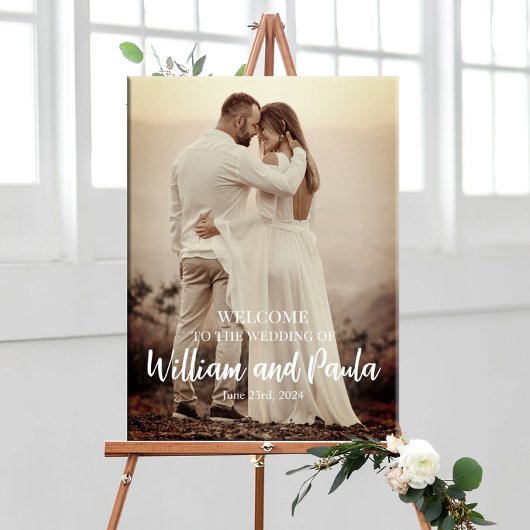 Trouw welkomstbord met foto poster