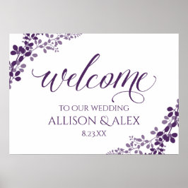 Trouw Welkomstbord | Paarse Baby's Breath - Wijnra Poster