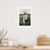Trouw welkomstbord poster met foto wit (Keuken)