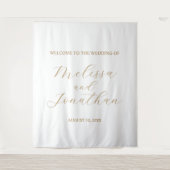 Trouw welkomstbord wit & goud wandkleed (Voorkant)