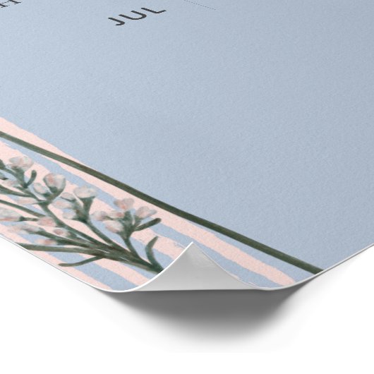 Trouw Welkomstborden - Stof Blauw Perzik Poster (Hoek)