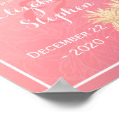 Trouw Welkomstposter Roze Goud Ananas Koppel Poster (Hoek)