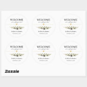 Trouw Welkomststickers | Ronde Olijfbladlabels Sticker (Vel)