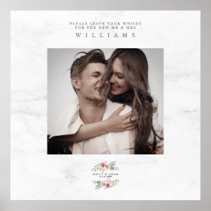 Trouw Wensen Gast Foto Romantische Krans Poster