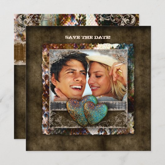 Trouw Westerse Suède Verlovings Valentijn Kaart (Voorkant / Achterkant)