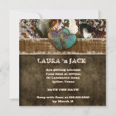 Trouw Westerse Suède Verlovings Valentijn Kaart (Achterkant)