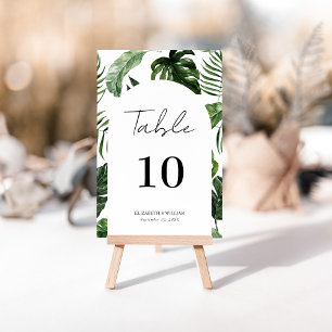 Trouw Whimsical Summer Tropische Bladeren Script Kaart