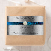 Trouw Wijn/Waterfles Label met Blauwe Lint (Insitu)