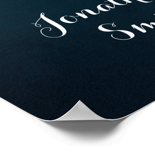 Trouw Wijn Welkom Bord Navy Burgundy Poster (Hoek)