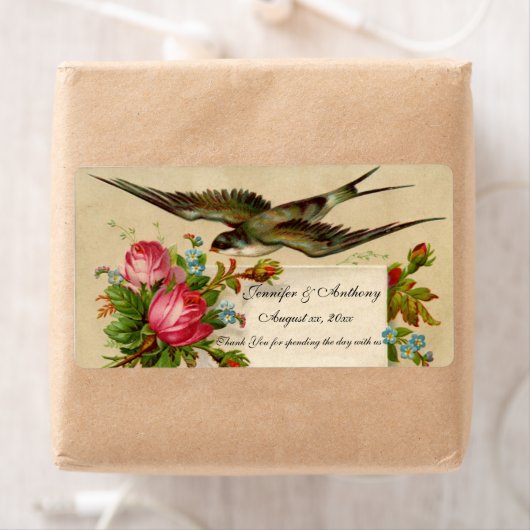 Trouw Wijnlabel Bluebird & Roses Etiket (Insitu)