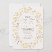 Trouw wildbloemen ivoor dubbele boog frame kaart (Voorkant)